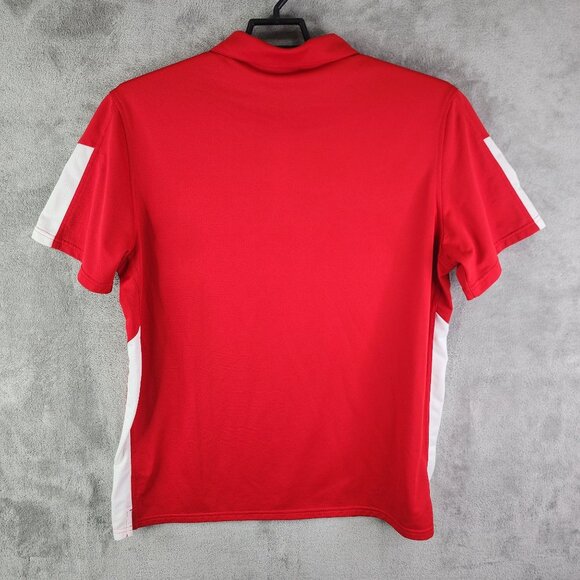 Men's Nike Dri-Fit Red Polo Shirt w/ White Side Short Sleeves Size XL - Picture 8 of 11